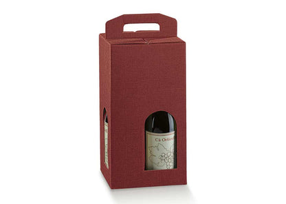 Cajas con Ventana para Botellas - Burdeos - "Seta"
