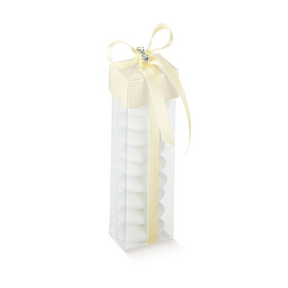 Cajas de PVC con Tapa - Transparente y Blanco - "Piel"