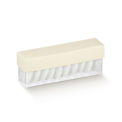 Cajas de PVC con Tapa - Transparente y Blanco - "Piel"