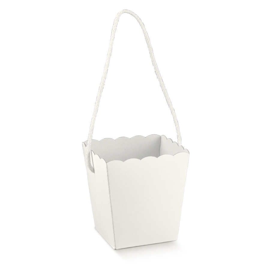 Planter with Rope - White