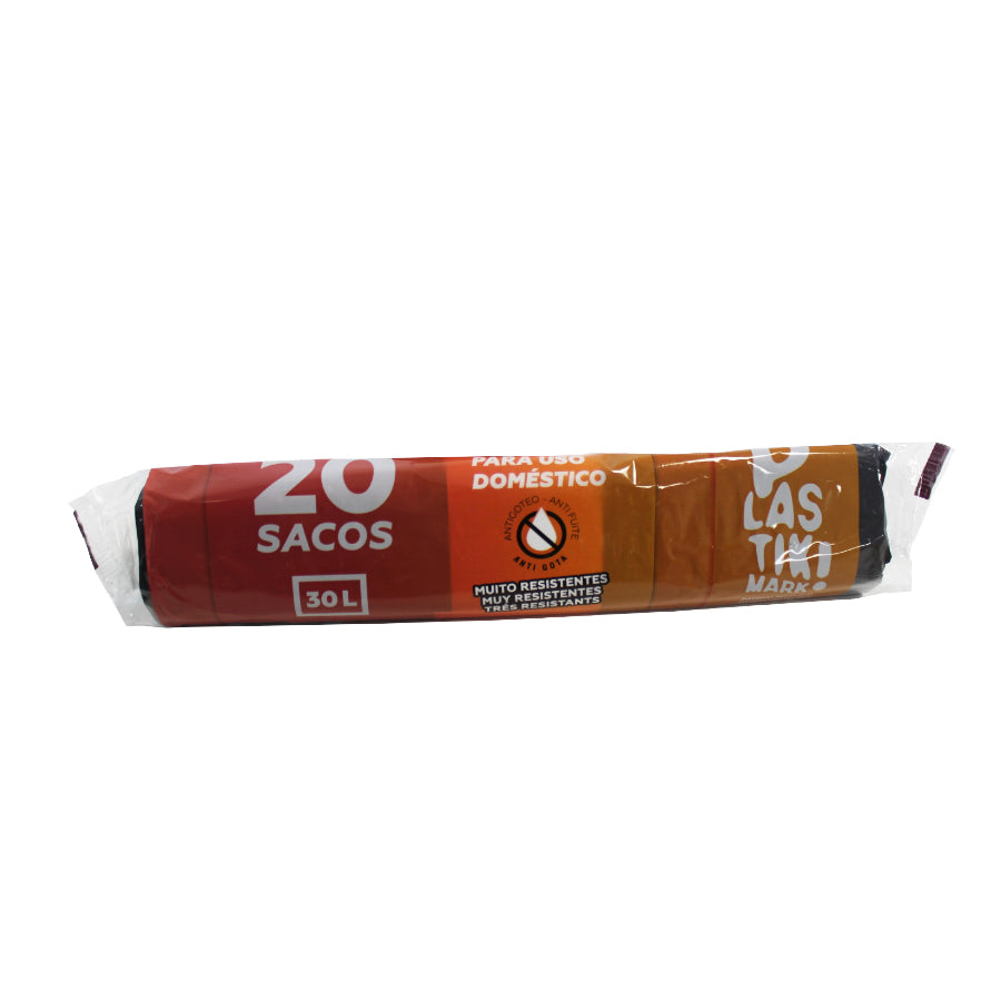Low-Density (LD) Bin Liners on a Roll - Black Eco - 30 Litres