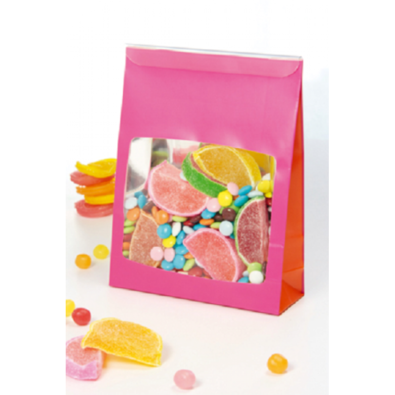 Bag with Window and Closure Accessory - Pink and Orange