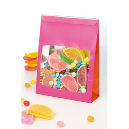 Bag with Window and Closure Accessory - Pink and Orange