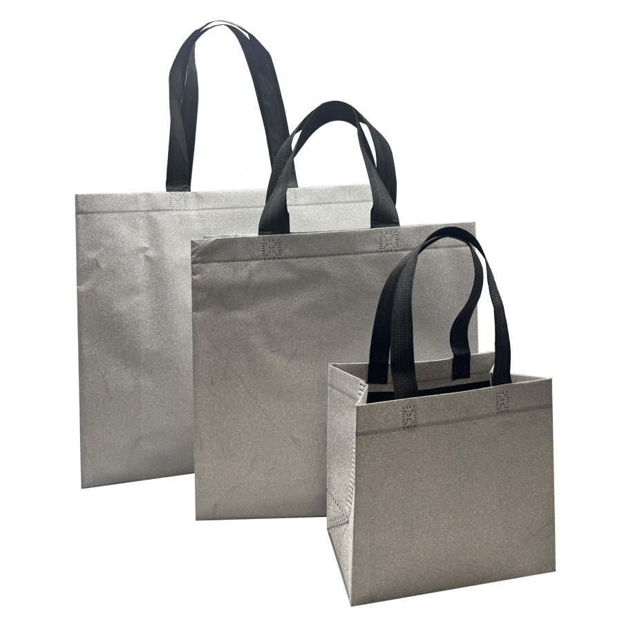 Sacos em TNT Laminado - Prata - "Glitter"