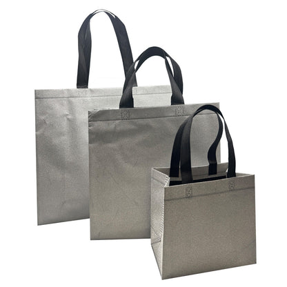 Sacos em TNT Laminado - Prata - "Glitter"