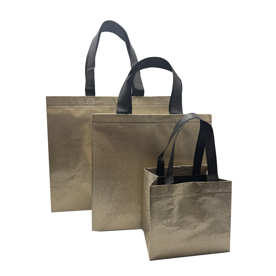Sacos em TNT Laminado - Ouro - "Glitter"