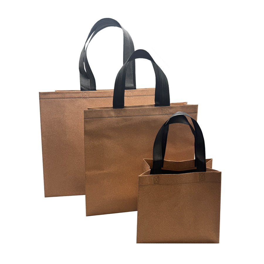 Laminated Non-Woven Bags - Bronze - "Glitter"